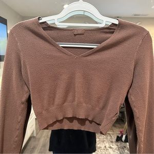 Brown John Galt Long Sleeve Crop🤎